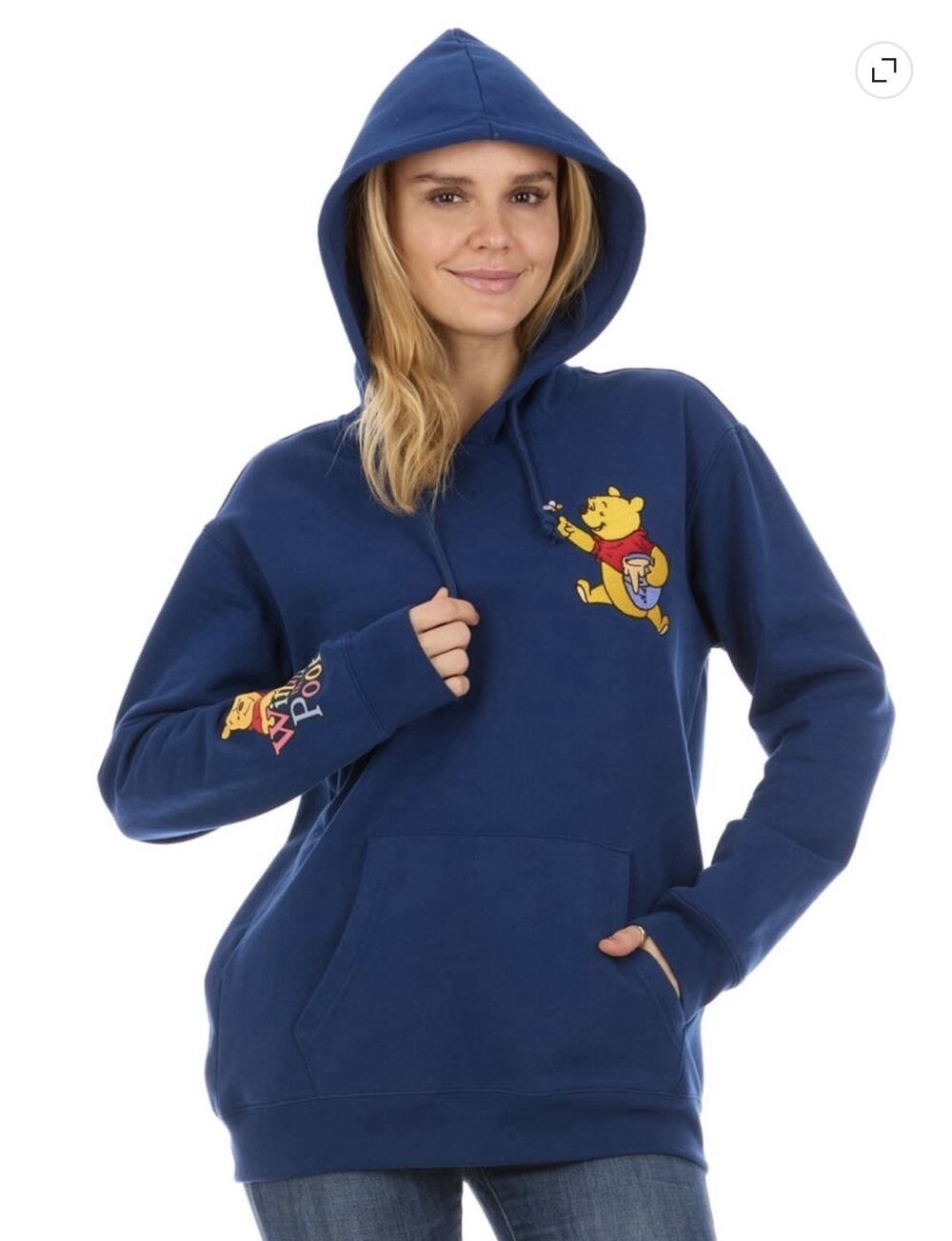 Disney Women's Winnie the Pooh Stay Sweet Hoodie - Size Medium (8-10) Embroidery